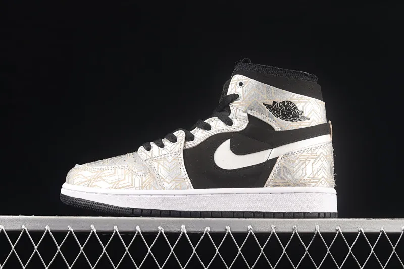 All Categories Air Jordan Jordan Series Basketball Shoes Air Jordan 1 High Air Jordan 1 Zoom CMFT AJ1 Joe 1 Black Gold White Swoosh Basketball Shoes DQ0659-800